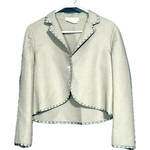 Geoffrey Beene 80's 90's Taupe Light Wool Jacket / Blazer Sz 8 DAYTONS OVAL ROOM